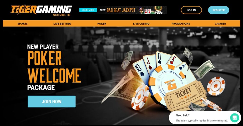 Tiger poker bonus